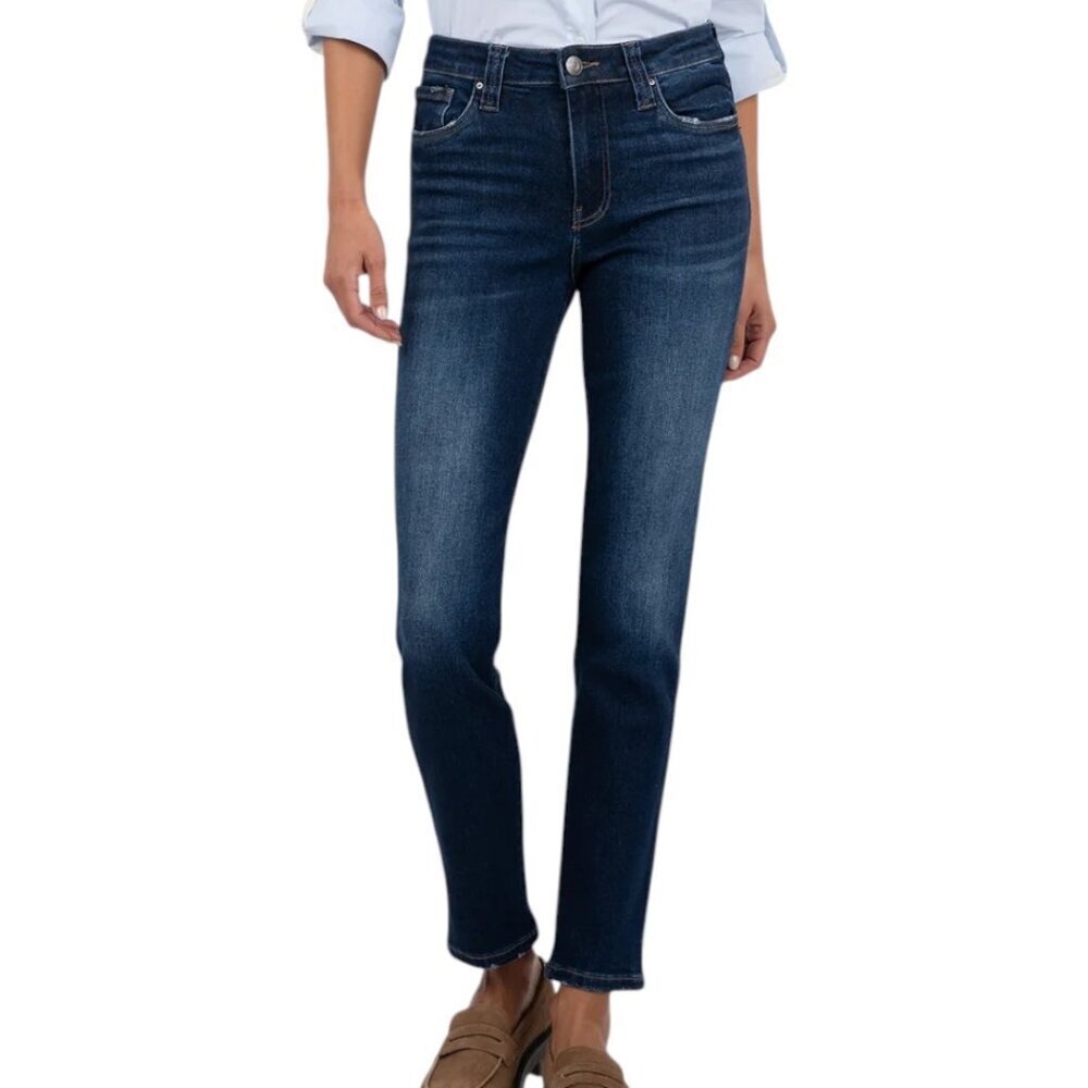KUT from the Kloth Stevie Straight-Leg 5-Pocket High Rise Jeans - 16